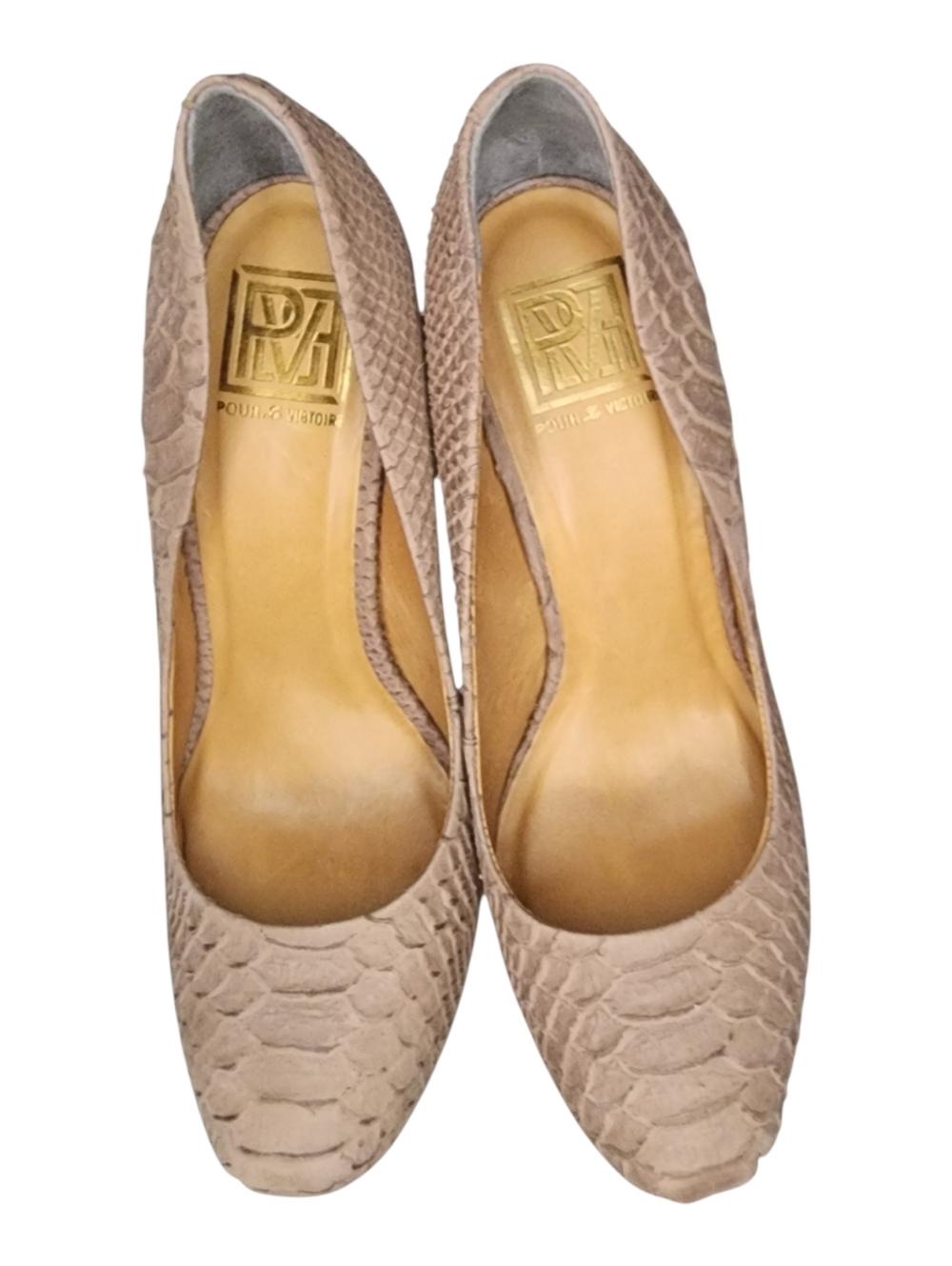 Pour La Victoire Embossed Platform Pumps, Womens 8.5 - Picture 4 of 11